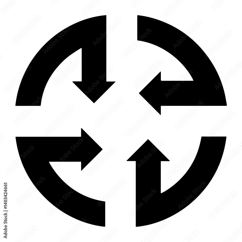 Aufkleber circular arrows – concept of rotation process update or cycle