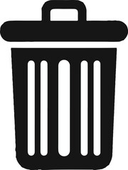 Bin vector silhouette icon