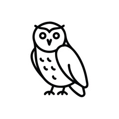 Minimalist Owl Illustration Cute Bird Icon Line Art Design Vector Graphic