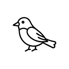 Bird Outline Vector Illustration Minimalist Design Isolated On White Background