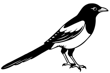 Magpie Outline Illustration