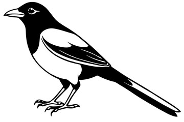Magpie Outline Illustration