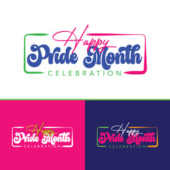 Happy Pride Month Celebration. Typography design