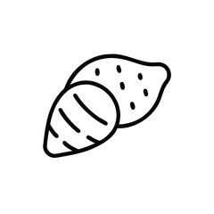 Two Sweet Potatoes Simple Outline Vector Illustration On White Background