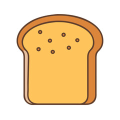 Isolated cartoon toast bread slice for breakfast vector illustration food icon design
