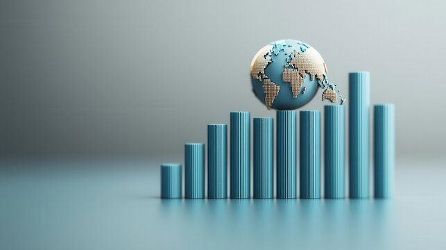 A bar chart comparing GDP growth rates across regions, symbolizing global financial competition