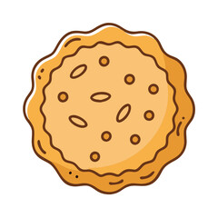 Delicious homemade cookie vector illustration for baking dessert and snack food graphic design element