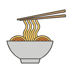Delicious ramen noodle bowl with chopsticks vector illustration asian food cuisine meal dish 90