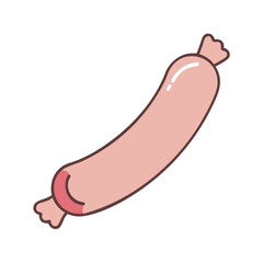 Delicious sausage illustration, meat product, food drawing, cartoon sausage vector graphic art