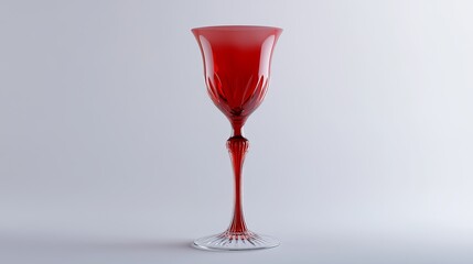 Elegant red wine glass crystal glassware stemware goblet drinkware barware vintage antique collection 