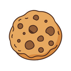 Delicious chocolate chip cookie illustration vector graphic for baking and dessert lovers