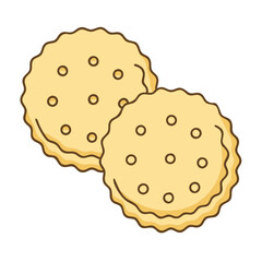 Delicious crackers vector illustration for snack food bakery products and baked goods design assets
