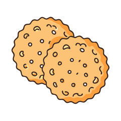 Delicious crispy cracker snack illustration, savory biscuit food drawing, tasty baked treat image