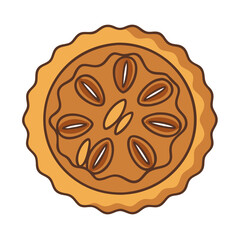 Delicious homemade pumpkin pie recipe baking dessert thanksgiving autumn food illustration clip art