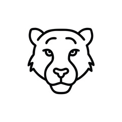 Minimalist Jaguar Head Vector Illustration Wildlife Icon Black Line Art
