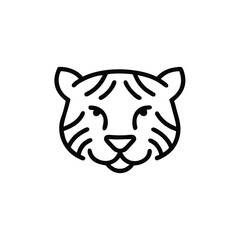 Minimalist Tiger Head Illustration Vector Graphics Isolated On White Background Design Element