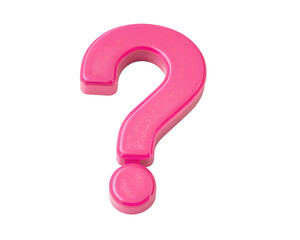Naklejka premium Bright Pink 3D Question Mark on White Background for Bold Visual Impact