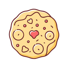 Delicious pancake with heart shaped toppings vector illustration breakfast food item