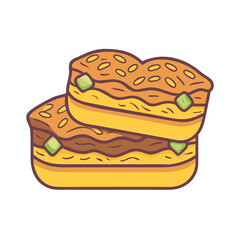 Delicious stack of tamago sandwiches japanese cuisine food illustration tasty snack breakfast lunch