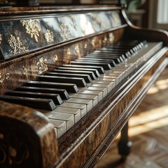 Ornate antique piano keys
