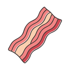 Crispy bacon strip illustration for breakfast food lovers and cooking enthusiasts delicious meal