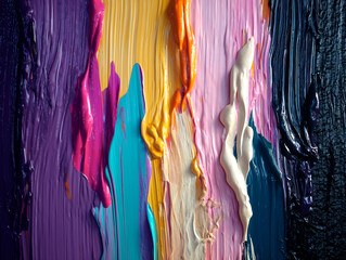 abstract illustration of multicolored paint stains on canvas
