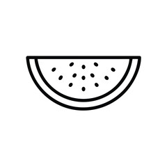 Minimalist Watermelon Slice Icon Simple Summer Fruit Illustration Vector Design