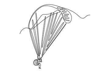  Air transport concept. Single line draw design. Vector graphic illustration