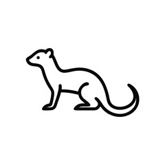 Minimalist Weasel Outline Illustration For Web Design And Animal Iconography Projects