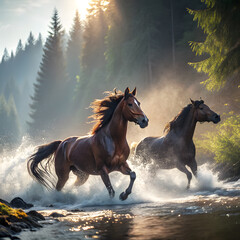 horse in the sunset