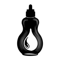 Obraz premium Tummy Oil Bottle Silhouette in Black and White Style 