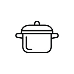 Cooking Pot Line Art Vector Icon For Kitchenware Culinary Or Food Related Design