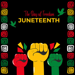 Yellow and Green Illustrative Juneteenth Instagram Post 2025