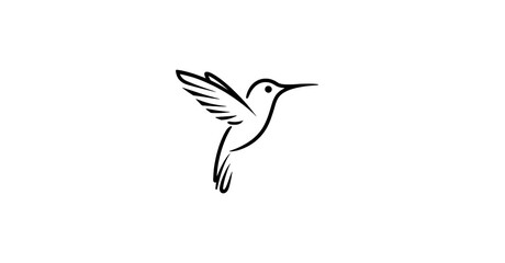 Minimalist Hummingbird Line Art Drawing.1