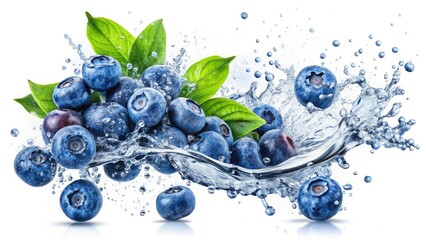 Long Exposure Blueberries Splashing Water Summer Freshness Photography