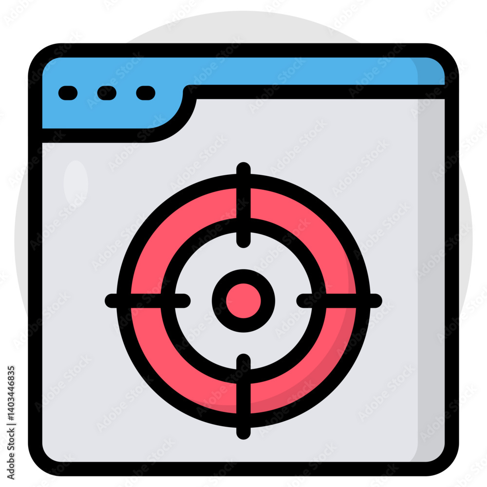 Wall mural an editable design icon of target website