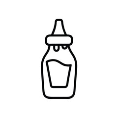 Sauce Bottle Outline Vector Illustration Food Condiment Icon Design