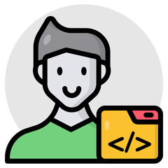 Unique design icon of web coding