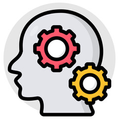 Brain development icon in trendy design