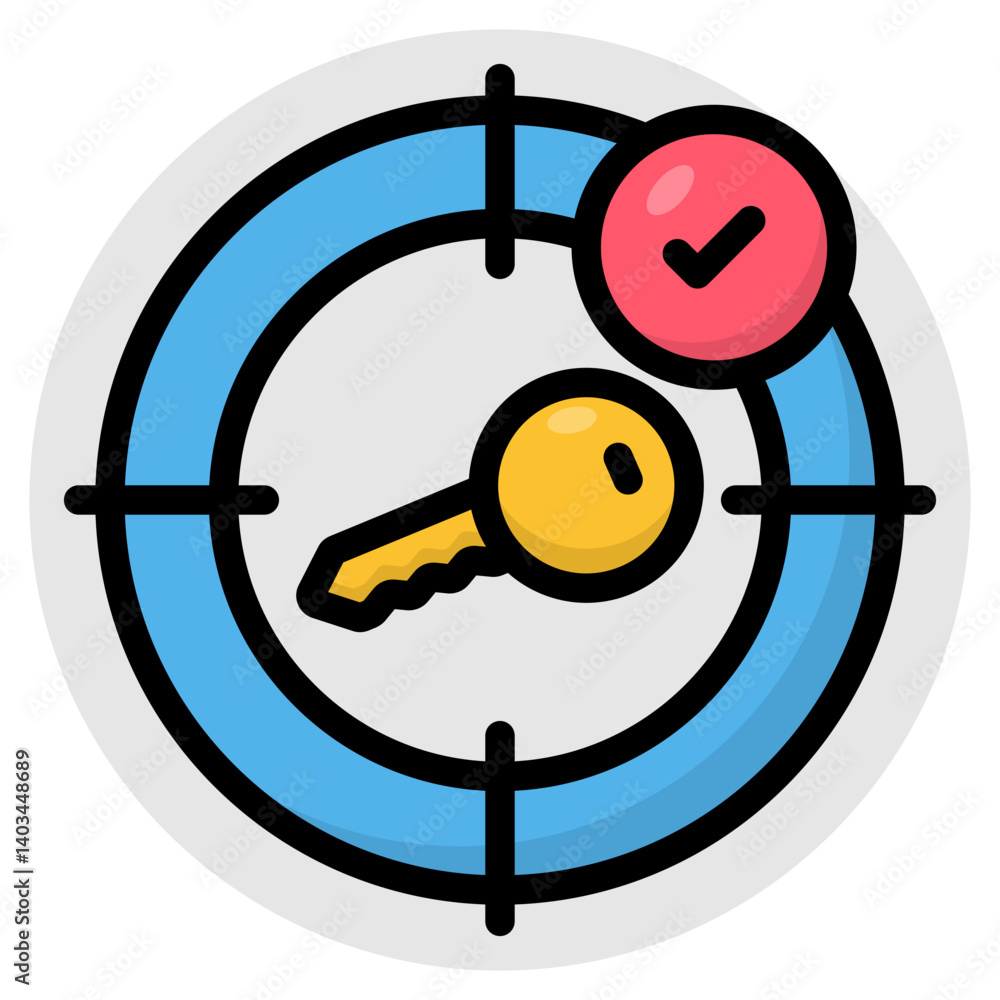 Wall mural modern design icon of secure target