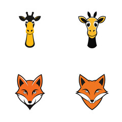 set of funny animals