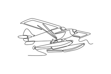  Air transport concept. Single line draw design. Vector graphic illustration