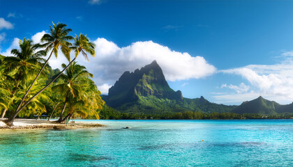 moorea tropical beach landscape french polynesia