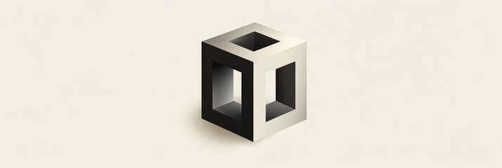Fototapeta premium Unreachable Cuboid: A Mind-Bending Optical Deception Reflecting the Geometry of Enigma