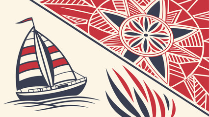 Fototapeta premium seamless pattern with sailing ships