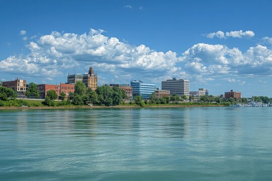 Breathtaking Erie Skyline, Pennsylvania &acirc;&euro;&ldquo; A Vibrant City Landscape Showcasing Urban Architecture and Downtown Charm