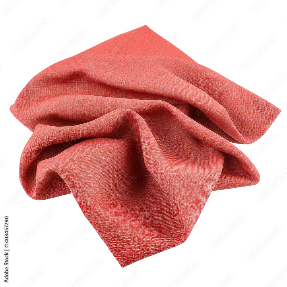 Poster richly textured red cloth draped elegantly to create a striking visual contrast against a neutral ba
