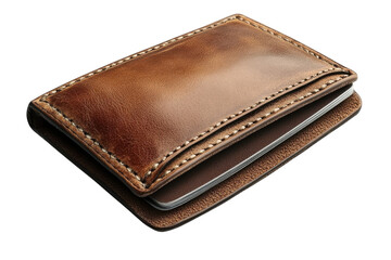 Exquisite handcrafted leather cardholder rich brown subtly stitched detail elegant design premium