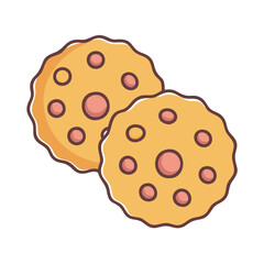 Delicious homemade chocolate chip cookies fresh baked for dessert or snack food vector illustration