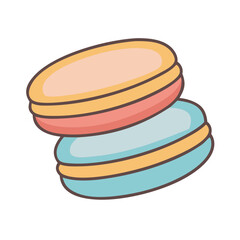 Delicious macarons vector illustration, french macarons, colorful macarons, sweet dessert, bakery art